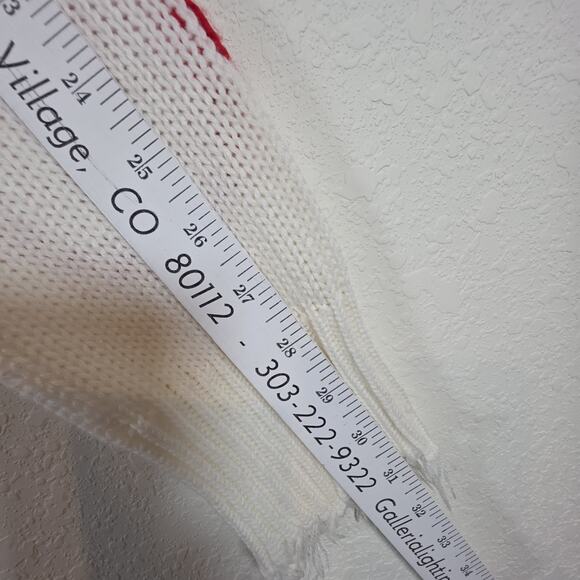 Bloom Chic Knit Sweater Red Heart Fringe Hems/cuff Size 14 - Picture 12 of 13